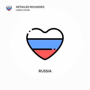 Rusya vektör ikonu. Modern vektör illüstrasyon kavramları. Düzenlemesi ve kişiselleştirmesi kolay.