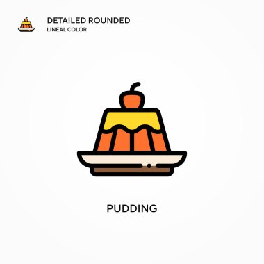 Puding vektör simgesi. Modern vektör illüstrasyon kavramları. Düzenlemesi ve kişiselleştirmesi kolay.