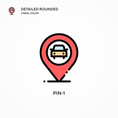 Pin-1 vektör simgesi. Modern vektör illüstrasyon kavramları. Düzenlemesi ve kişiselleştirmesi kolay.