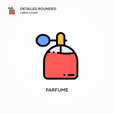 Parfüm vektör simgesi. Modern vektör illüstrasyon kavramları. Düzenlemesi ve kişiselleştirmesi kolay.
