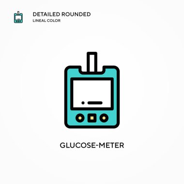 Glikoz metre vektör simgesi. Modern vektör illüstrasyon kavramları. Düzenlemesi ve kişiselleştirmesi kolay.
