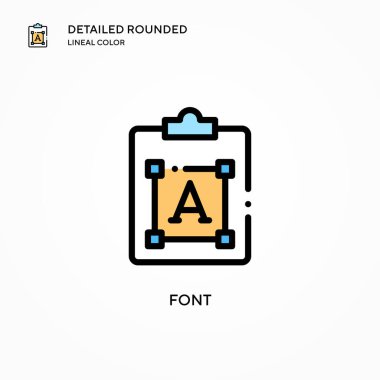Yazı tipi vektör simgesi. Modern vektör illüstrasyon kavramları. Düzenlemesi ve kişiselleştirmesi kolay.