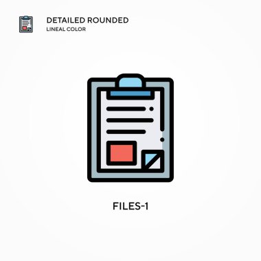 Dosya-1 vektör simgesi. Modern vektör illüstrasyon kavramları. Düzenlemesi ve kişiselleştirmesi kolay.