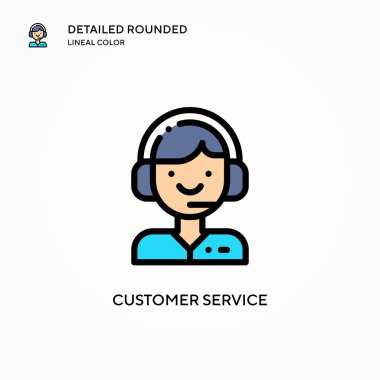 Müşteri hizmeti vektör simgesi. Modern vektör illüstrasyon kavramları. Düzenlemesi ve kişiselleştirmesi kolay.