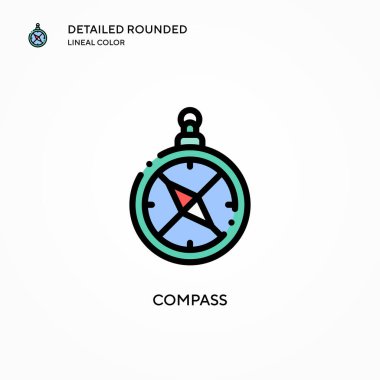 Pusula vektör simgesi. Modern vektör illüstrasyon kavramları. Düzenlemesi ve kişiselleştirmesi kolay.