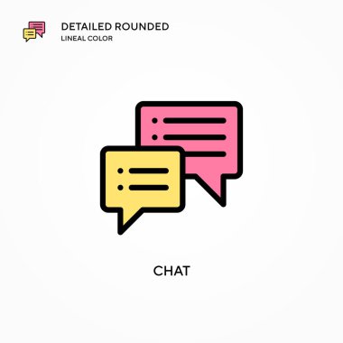 Sohbet vektörü simgesi. Modern vektör illüstrasyon kavramları. Düzenlemesi ve kişiselleştirmesi kolay.