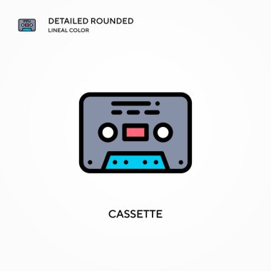 Kaset vektör simgesi. Modern vektör illüstrasyon kavramları. Düzenlemesi ve kişiselleştirmesi kolay.