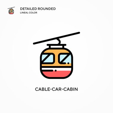 Kablo kabin vektör simgesi. Modern vektör illüstrasyon kavramları. Düzenlemesi ve kişiselleştirmesi kolay.