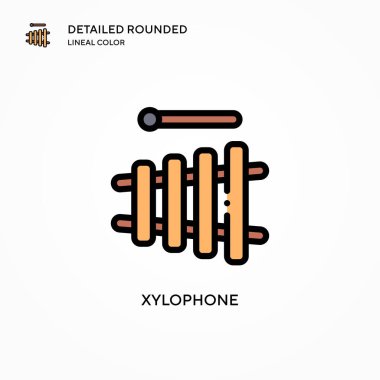 Ksilofon vektör simgesi. Modern vektör illüstrasyon kavramları. Düzenlemesi ve kişiselleştirmesi kolay.