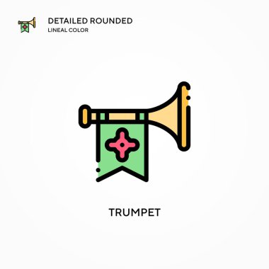 Trompet vektör simgesi. Modern vektör illüstrasyon kavramları. Düzenlemesi ve kişiselleştirmesi kolay.