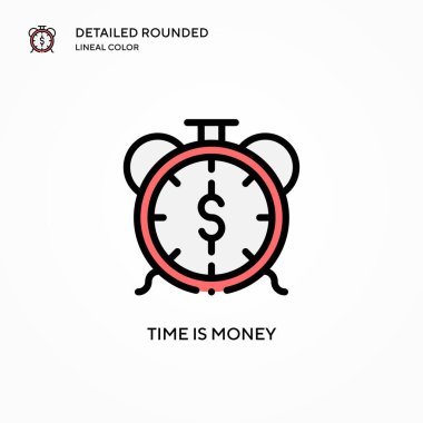 Zaman para vektör simgesidir. Modern vektör illüstrasyon kavramları. Düzenlemesi ve kişiselleştirmesi kolay.