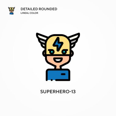 Süper kahraman-13 vektör ikonu. Modern vektör illüstrasyon kavramları. Düzenlemesi ve kişiselleştirmesi kolay.