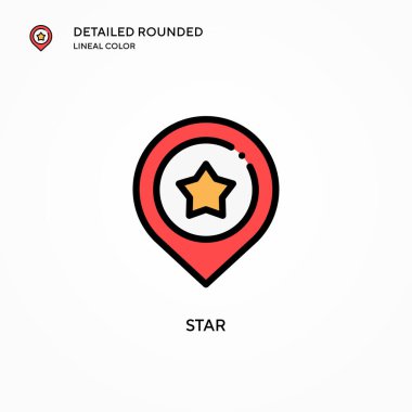 Yıldız vektör simgesi. Modern vektör illüstrasyon kavramları. Düzenlemesi ve kişiselleştirmesi kolay.