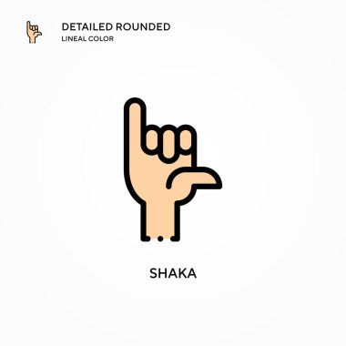 Shaka vektör simgesi. Modern vektör illüstrasyon kavramları. Düzenlemesi ve kişiselleştirmesi kolay.