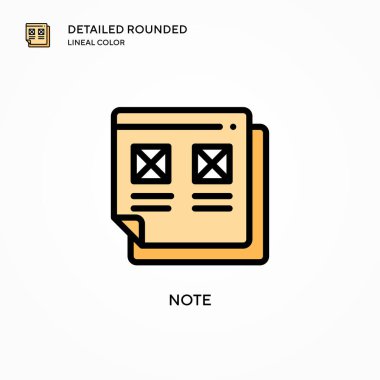 Not vektör simgesi. Modern vektör illüstrasyon kavramları. Düzenlemesi ve kişiselleştirmesi kolay.