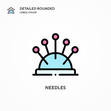 İğne vektör simgesi. Modern vektör illüstrasyon kavramları. Düzenlemesi ve kişiselleştirmesi kolay.