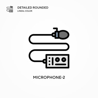 Mikrofon-2 vektör simgesi. Modern vektör illüstrasyon kavramları. Düzenlemesi ve kişiselleştirmesi kolay.