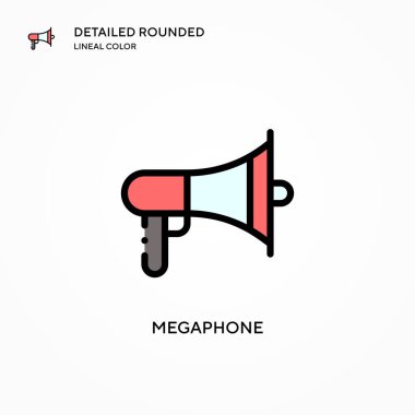 Megafon vektör simgesi. Modern vektör illüstrasyon kavramları. Düzenlemesi ve kişiselleştirmesi kolay.