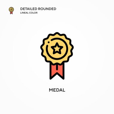 Madalya vektör simgesi. Modern vektör illüstrasyon kavramları. Düzenlemesi ve kişiselleştirmesi kolay.