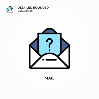 Posta vektör simgesi. Modern vektör illüstrasyon kavramları. Düzenlemesi ve kişiselleştirmesi kolay.