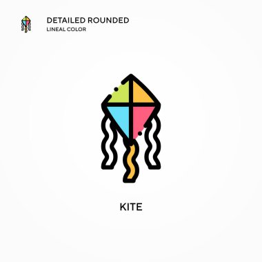 Uçurtma vektör simgesi. Modern vektör illüstrasyon kavramları. Düzenlemesi ve kişiselleştirmesi kolay.