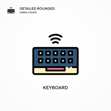 Klavye vektör simgesi. Modern vektör illüstrasyon kavramları. Düzenlemesi ve kişiselleştirmesi kolay.