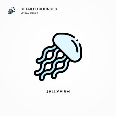 Denizanası vektör ikonu. Modern vektör illüstrasyon kavramları. Düzenlemesi ve kişiselleştirmesi kolay.