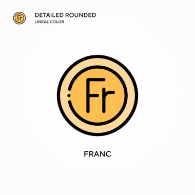 Franc vektör simgesi. Modern vektör illüstrasyon kavramları. Düzenlemesi ve kişiselleştirmesi kolay.