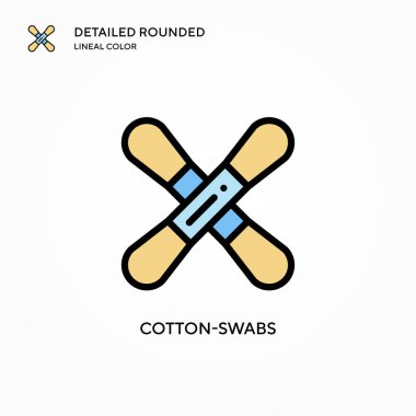 Pamuklu çubuklar vektör simgesi. Modern vektör illüstrasyon kavramları. Düzenlemesi ve kişiselleştirmesi kolay.