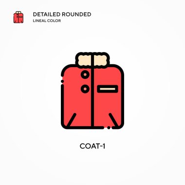 Ceket-1 vektör simgesi. Modern vektör illüstrasyon kavramları. Düzenlemesi ve kişiselleştirmesi kolay.