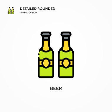 Bira vektör simgesi. Modern vektör illüstrasyon kavramları. Düzenlemesi ve kişiselleştirmesi kolay.