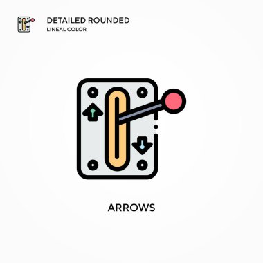 Ok vektör simgesi. Modern vektör illüstrasyon kavramları. Düzenlemesi ve kişiselleştirmesi kolay.