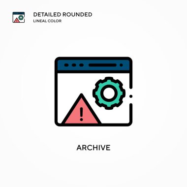 Arşiv vektör simgesi. Modern vektör illüstrasyon kavramları. Düzenlemesi ve kişiselleştirmesi kolay.