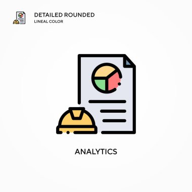Analitik vektör simgesi. Modern vektör illüstrasyon kavramları. Düzenlemesi ve kişiselleştirmesi kolay.