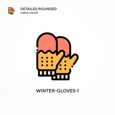 Kış eldivenleri-1 vektör simgesi. Modern vektör illüstrasyon kavramları. Düzenlemesi ve kişiselleştirmesi kolay.