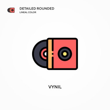 Vynil vektör simgesi. Modern vektör illüstrasyon kavramları. Düzenlemesi ve kişiselleştirmesi kolay.