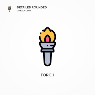 Meşale vektör simgesi. Modern vektör illüstrasyon kavramları. Düzenlemesi ve kişiselleştirmesi kolay.