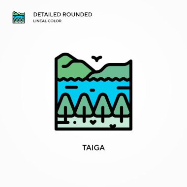 Tayga vektör simgesi. Modern vektör illüstrasyon kavramları. Düzenlemesi ve kişiselleştirmesi kolay.