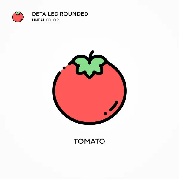 Ícone Vetorial Tomate Conceitos Modernos Ilustração Vetorial Fácil Editar Personalizar — Vetor de Stock