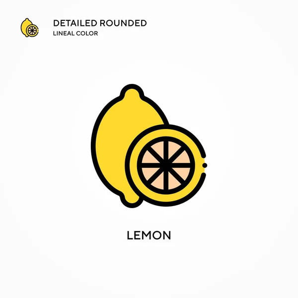 Lemon Vector Icon Modern Vector Illustration Concepts Easy Edit Customize — Stock Vector