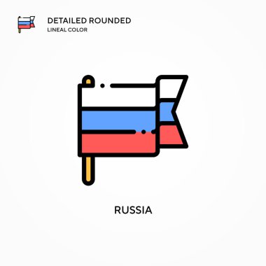 Rusya vektör ikonu. Modern vektör illüstrasyon kavramları. Düzenlemesi ve kişiselleştirmesi kolay.