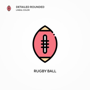 Ragbi topu vektör simgesi. Modern vektör illüstrasyon kavramları. Düzenlemesi ve kişiselleştirmesi kolay.
