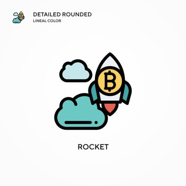 Roket vektör simgesi. Modern vektör illüstrasyon kavramları. Düzenlemesi ve kişiselleştirmesi kolay.