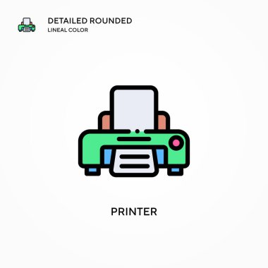 Yazıcı vektör simgesi. Modern vektör illüstrasyon kavramları. Düzenlemesi ve kişiselleştirmesi kolay.