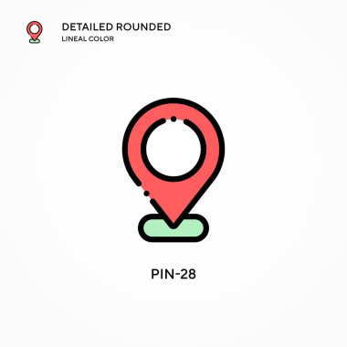 Pin-28 vektör simgesi. Modern vektör illüstrasyon kavramları. Düzenlemesi ve kişiselleştirmesi kolay.
