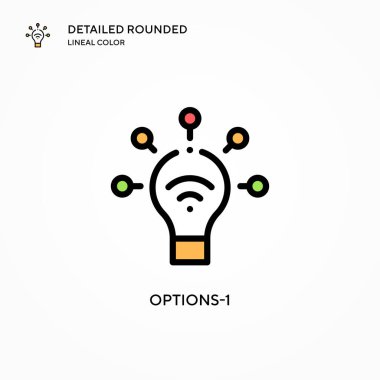 Seçenek-1 vektör simgesi. Modern vektör illüstrasyon kavramları. Düzenlemesi ve kişiselleştirmesi kolay.
