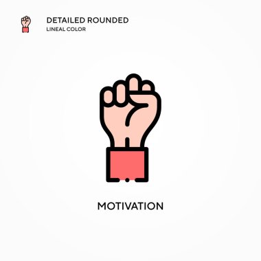 Motivasyon vektör simgesi. Modern vektör illüstrasyon kavramları. Düzenlemesi ve kişiselleştirmesi kolay.