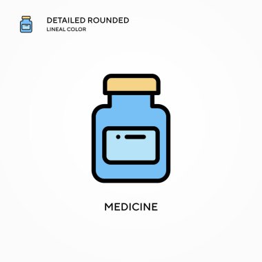 İlaç vektör simgesi. Modern vektör illüstrasyon kavramları. Düzenlemesi ve kişiselleştirmesi kolay.