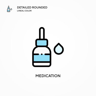 İlaç vektör simgesi. Modern vektör illüstrasyon kavramları. Düzenlemesi ve kişiselleştirmesi kolay.
