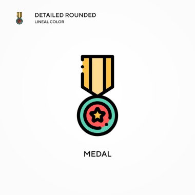 Madalya vektör simgesi. Modern vektör illüstrasyon kavramları. Düzenlemesi ve kişiselleştirmesi kolay.